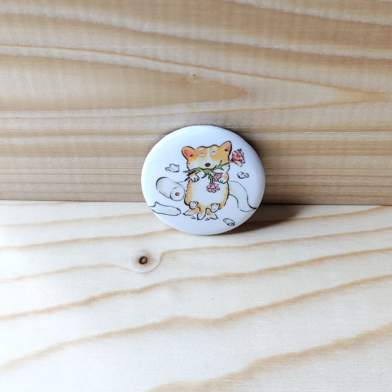 胸章/別針/徽章 狗狗撒嬌 - 徽章/別針 - 其他材質 多色