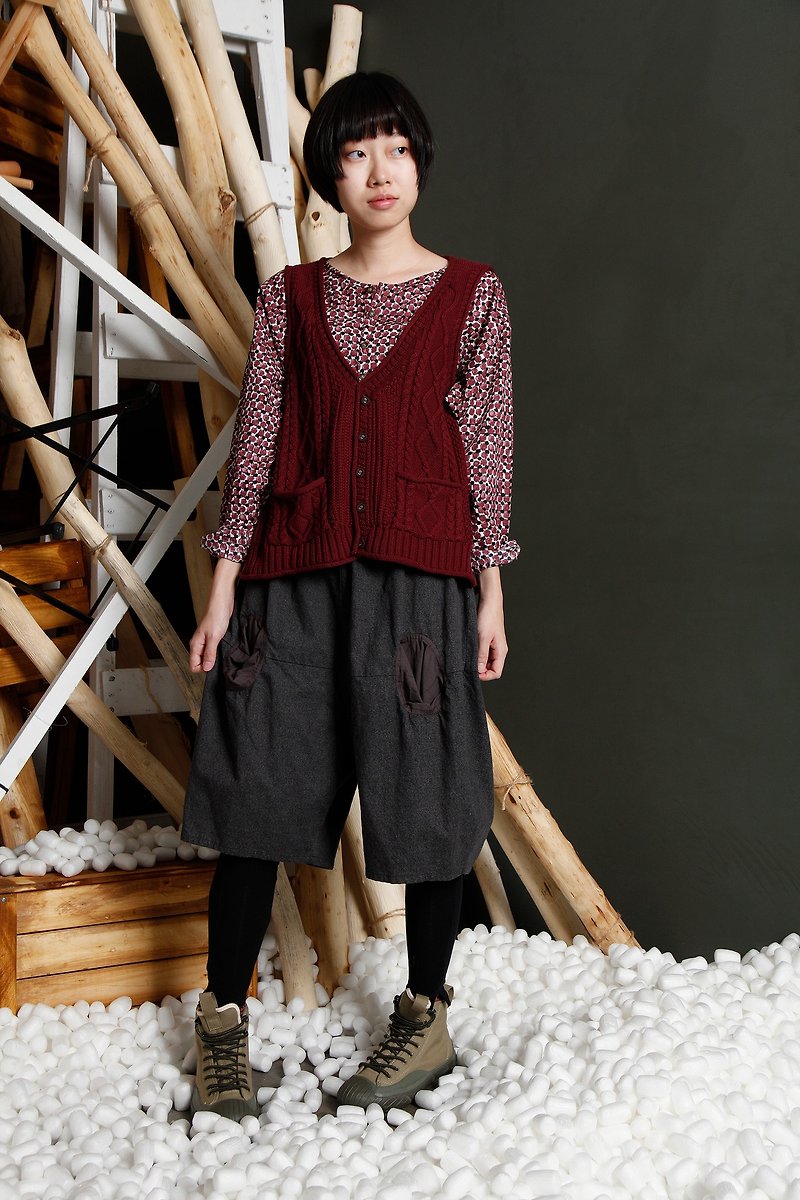 Native _ just right knit stitching top - Women's Tops - Cotton & Hemp Khaki