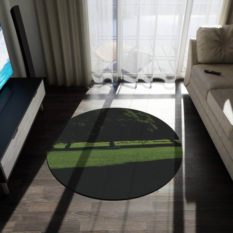 Round Green Garden Rug - gussurï - พรมปูพื้น - เส้นใยสังเคราะห์ หลากหลายสี