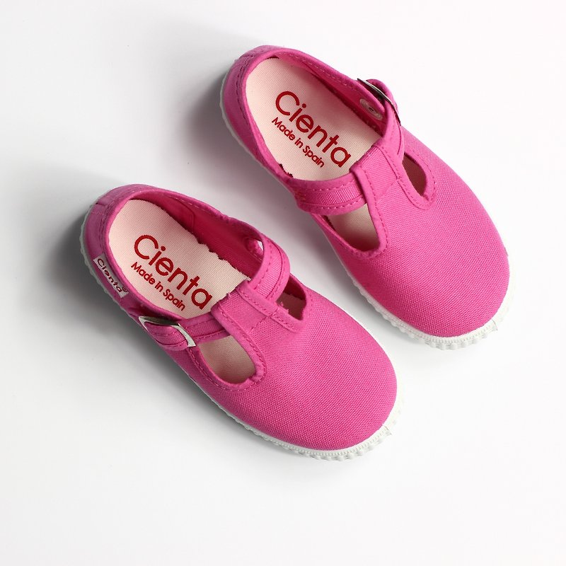 スペイン人は靴CIENTA 51000 12ピンクの子供キャンバス、子供サイズ - キッズシューズ - コットン・麻 レッド