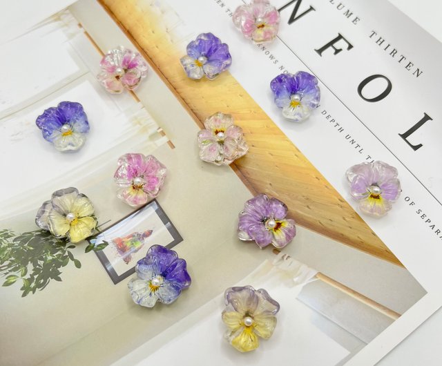 ビオラ ドライフラワー デザインネックレス ビオラ ドライフラワー