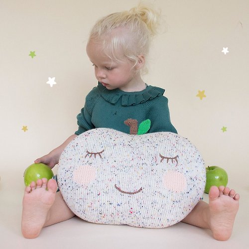 amourbella 美國 Blabla Kids | 手工製針織造型抱枕 - 蘋果