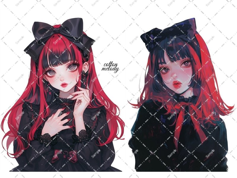 original sticker no.5667 人物ステッカー オリジナルステッカー 人物ステッカー 女の子ステッカー オリジナル人物ステッカー - 貼紙 - 紙 