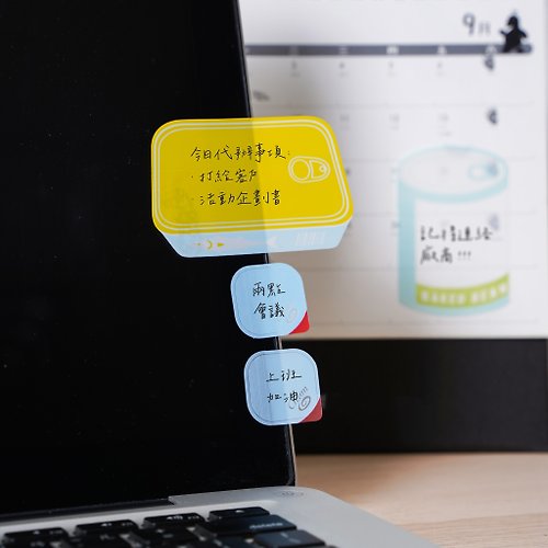 Jeantopia | 知音文創設計館 【i-Marker 透明罐頭便利貼】豆子罐頭 魚罐頭 奶球 透明便利貼