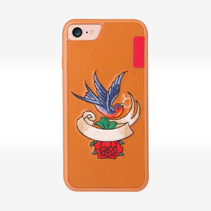 イングランドヤン4716988281060のIPhone 7 [] SKINARMA IREZUMI日本のヴィンテージ刺繍模様保護シェル - スマホケース - ポリエステル オレンジ