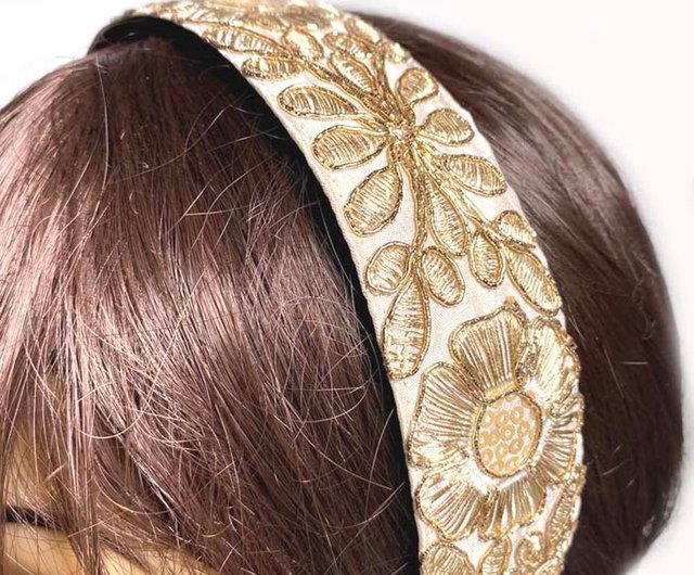 痛くない カチューシャ 刺繍リボン ヘアーアクセサリー 簡単 幅広 高級