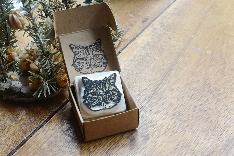 Hand carved rubber stamp (Cat) - Stamps & Stamp Pads - Rubber 