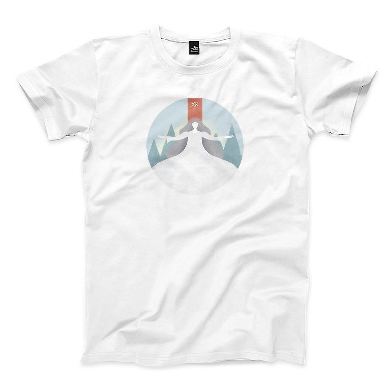 Trial-White-Unisex T-shirt - เสื้อยืดผู้ชาย - ผ้าฝ้าย/ผ้าลินิน ขาว