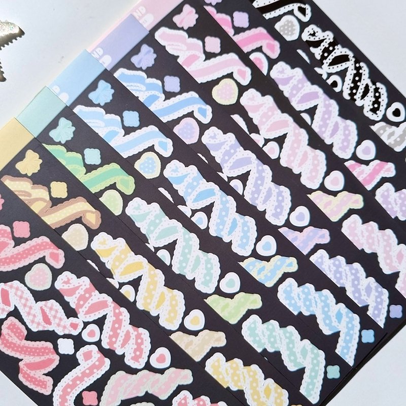 Lace Confetti korea stickers pack - Stickers - Other Materials Multicolor