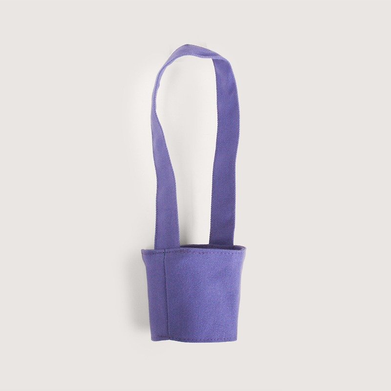 【素面款】帆布飲料提袋 | 紫羅蘭色_台灣製帆布包 - 飲料提袋/杯袋/杯套 - 棉．麻 紫色