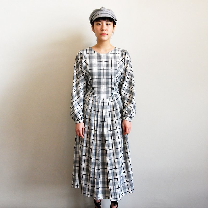 Pumpkin Vintage. Ancient plaid straps, flying mouse sleeves, dress - One Piece Dresses - Other Materials 