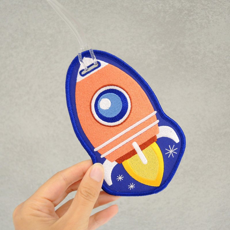 【造型刺繡吊牌】火箭 Rocket - 行李吊牌 - 繡線 