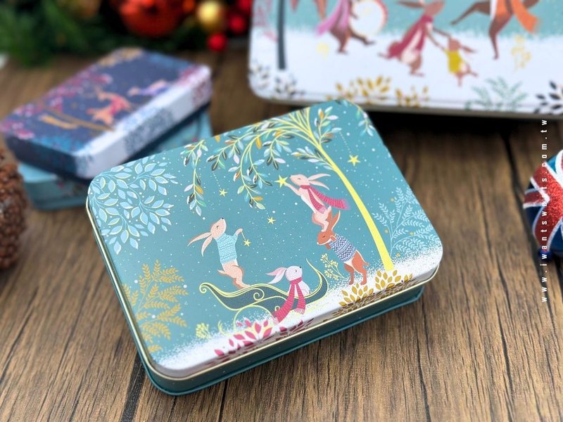 [Pre-order] Christmas Gift Box│ Woodland Story Rectangular Candy Tin Box - ขนมคบเคี้ยว - วัสดุอื่นๆ หลากหลายสี