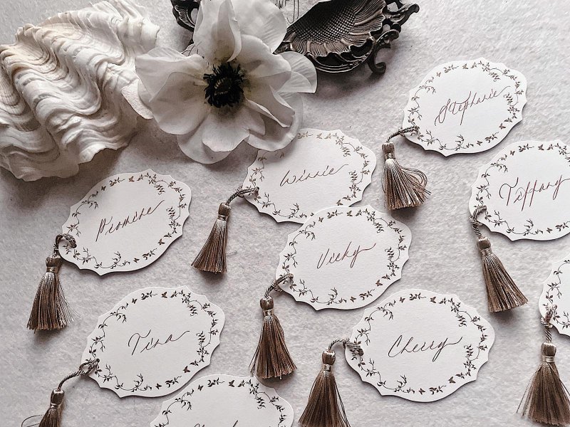 ANTQIUE - HANDMADE WEDDING GUEST CARD(10 PIECES PER SET) - การ์ด/โปสการ์ด - กระดาษ สีทอง