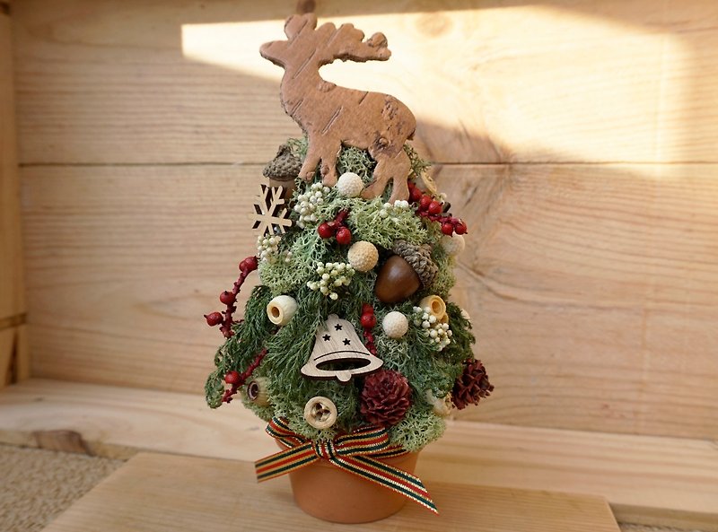 Christmas tree / pine cone Christmas tree / Christmas gift / exchange gift / elk / decorative ornaments - ตกแต่งต้นไม้ - พืช/ดอกไม้ สีเขียว