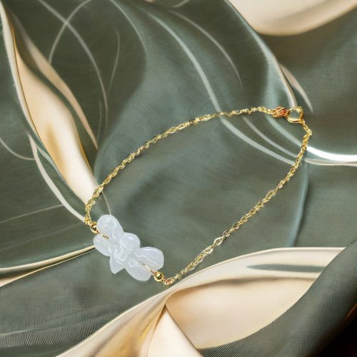 瓔珞珠寶盒 E.L.Jewelry Box 冰種蝴蝶翡翠手鍊14K包金 | 天然緬甸A貨翡翠 | 送禮