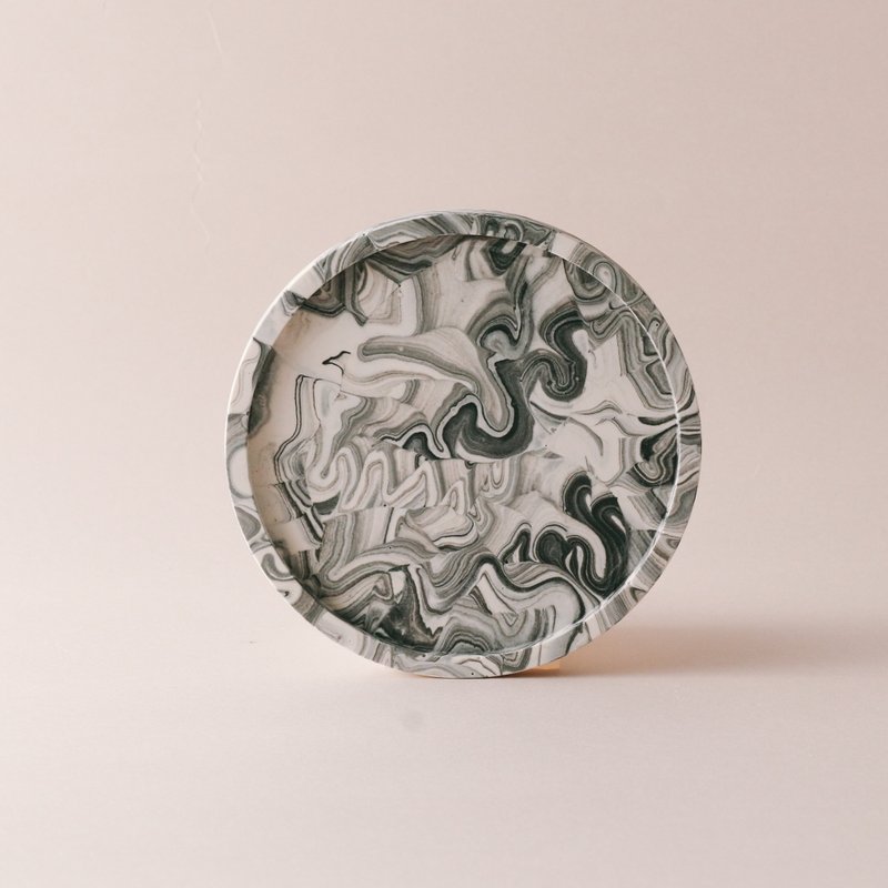 Jesmonite英國礦石樹脂/杯墊-經典黑白大理石紋 - 擺飾/家飾品 - 環保材質 