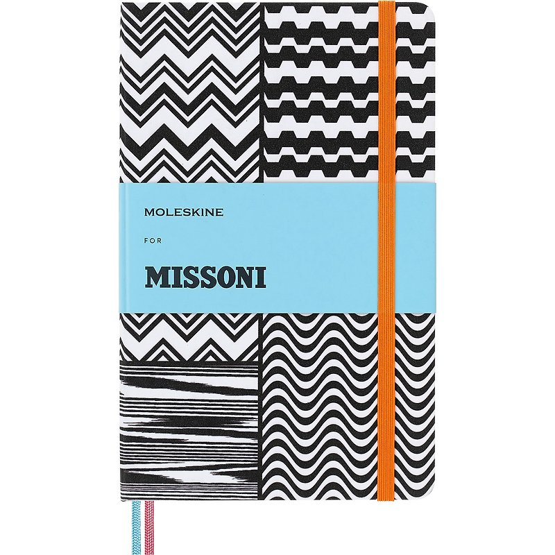 MOLESKINE MISSONI joint cloth notebook black and white collage L-shaped horizontal line - Notebooks & Journals - Paper White