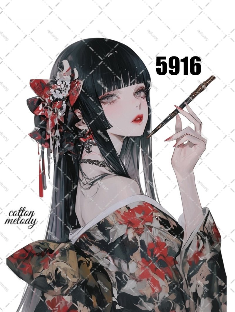 original sticker no.5916 人物ステッカー オリジナルステッカー 人物ステッカー 女の子ステッカー オリジナル人物ステッカー - 貼紙 - 紙 