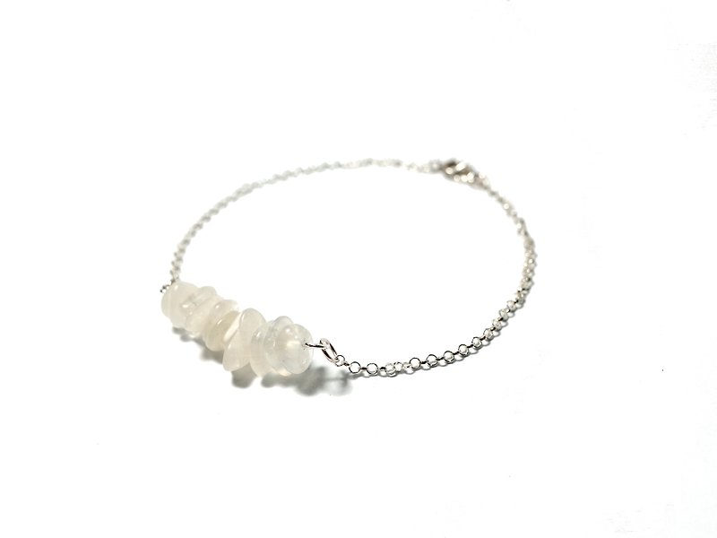 Silver925 Bracelet , Moonstone - Bracelets - Gemstone White