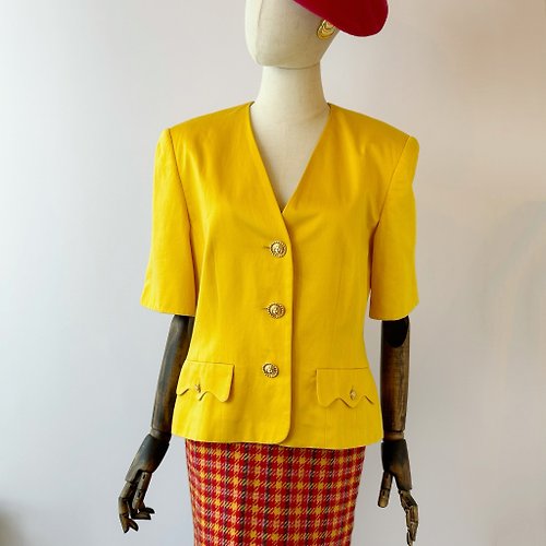 Grandma Mary Vintage 祖母舊物店 70s 英格蘭黃色西裝外套