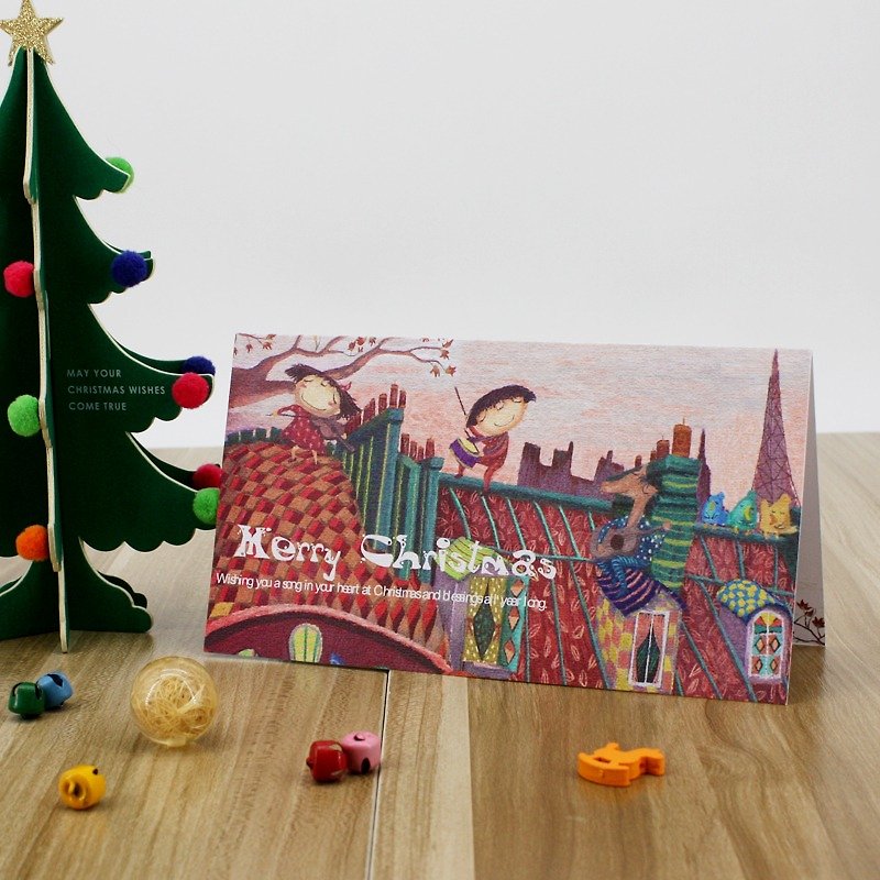 ステフィーフルーツイラストかわいいハッピークリスマスカードS-GC003 - カード・はがき - 紙 