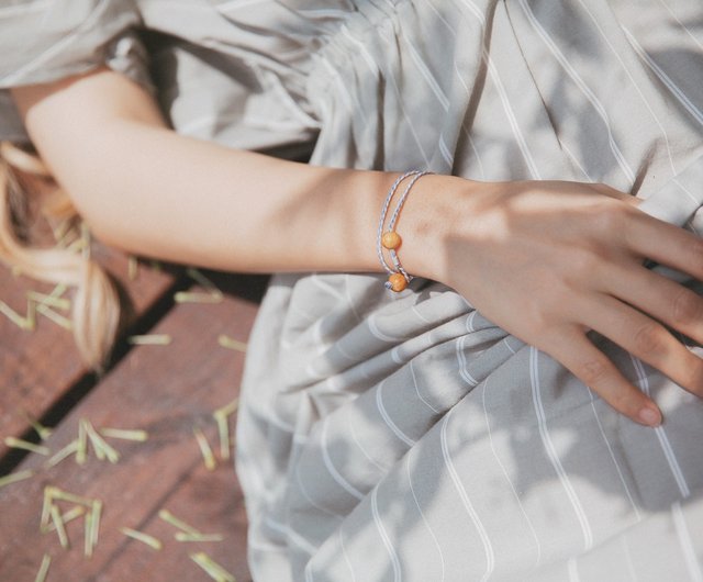 Yuelao Blessing Inca Holy Wood 蝋 Thread Blessing Bracelet I 花と