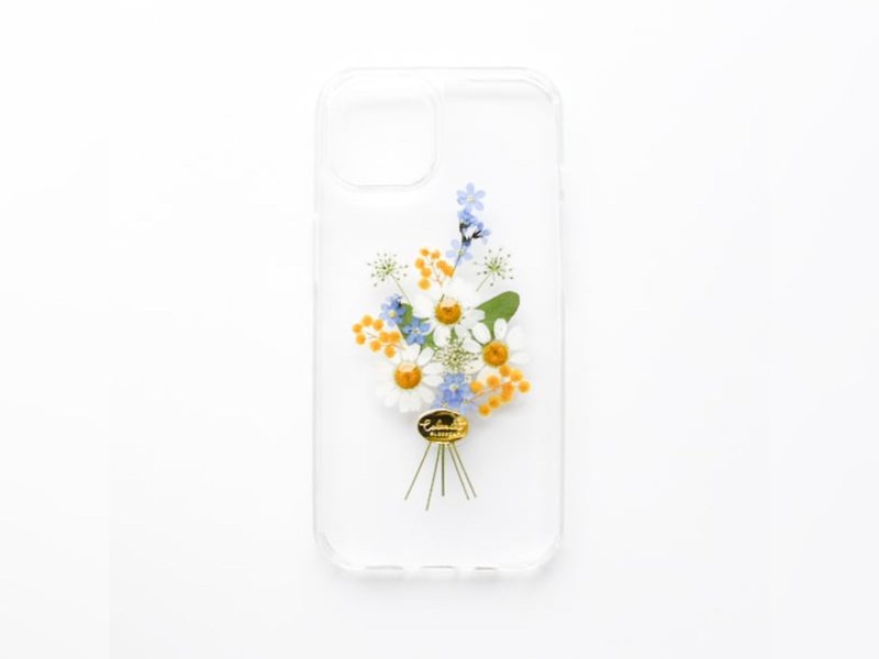 Mimosa Bouquet Pressed Flower iPhone Case - เคส/ซองมือถือ - วัสดุอื่นๆ สีเหลือง