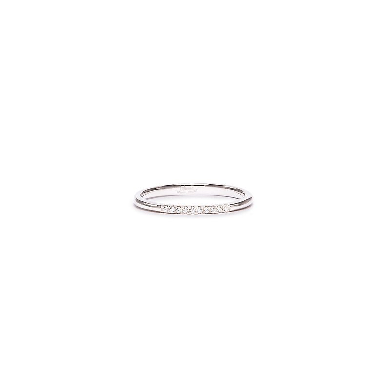 【Lalune】||Done like me to be yourself|| 925 sterling silver half-circle diamond wire ring - General Rings - Silver Silver