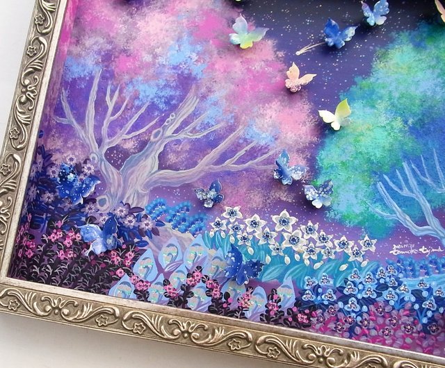 １点のみ【Star flower's garden】絵画原画アクリルアートインテリア 