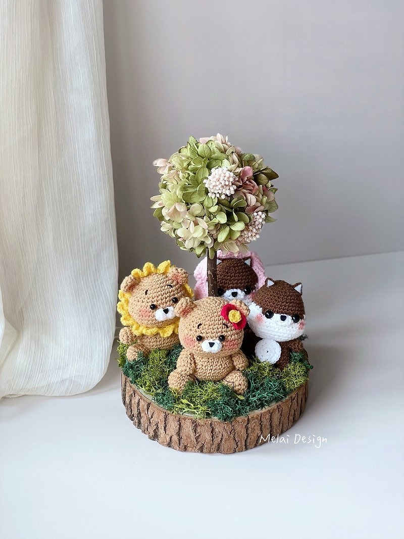 Animal paradise/hydrangea tree/crochet doll/birthday gift - Dried Flowers & Bouquets - Plants & Flowers 