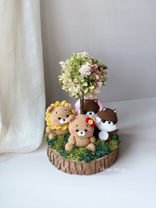 Melai Design 動物們的樂園/繡球樹/鉤針娃娃/生日禮物