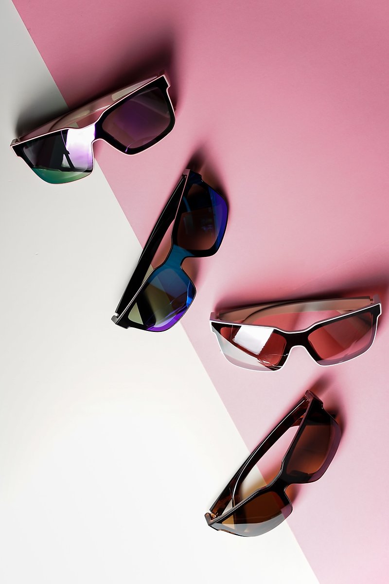 【VIGHT】 KEW - Korean Wide Mirror Casual Sunglasses - แว่นกันแดด - พลาสติก หลากหลายสี
