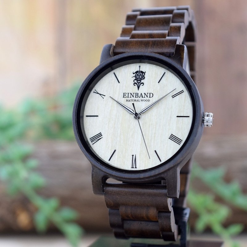 EINBAND Reise Sandalwood 40mm Wooden Watch - ペアウォッチ - 木製 ブラウン