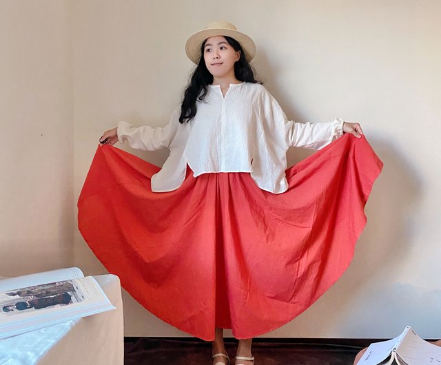 Circle Skirt 03] 3/4 pleated elastic classic large round skirt/35