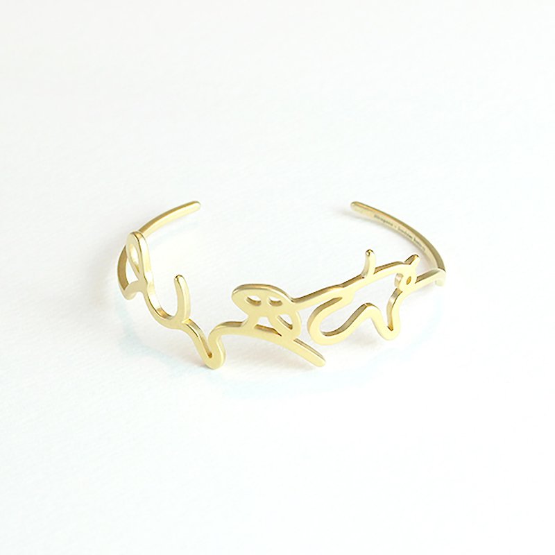 Bangle【hiragana / とうきょう (Tokyo)】Gold / 2size - Bracelets - Other Metals Gold