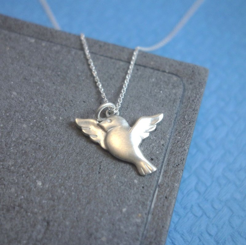 Silver Necklace birds - Silver chain Product - สร้อยคอ - เงินแท้ สีเงิน