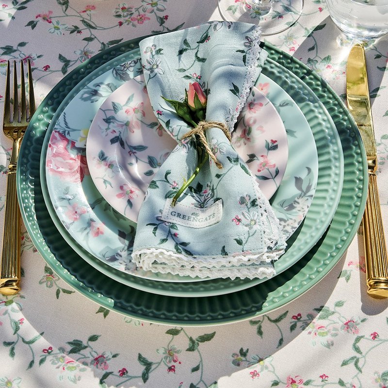 丹麥GreenGate Jolie pale 桌巾150x150cm / 餐巾布 / 茶巾 - 桌布/桌巾/餐墊 - 棉．麻 粉紅色