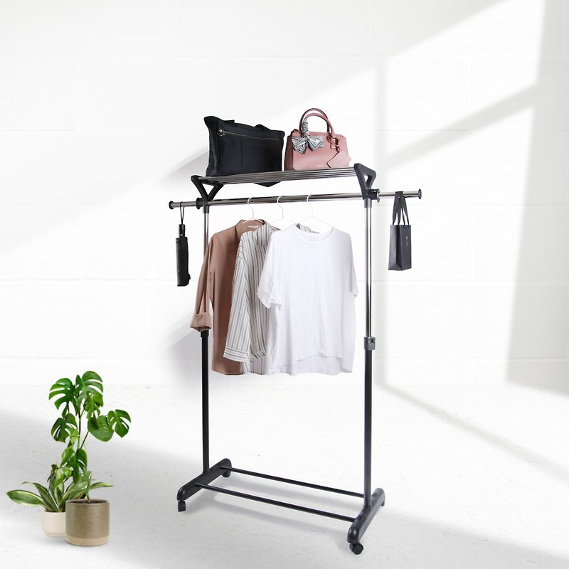 [Bayer Home Furnishing] Poseidon three-prong single-pole drying rack - Hangers & Hooks - Other Metals 
