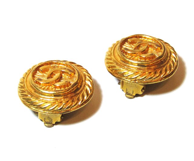 CHANEL vintage gold tone earrings panic-art-market｜耳環/耳