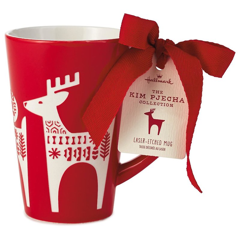 Mi Christmas Magic Mug relief - Mugs - Pottery Red