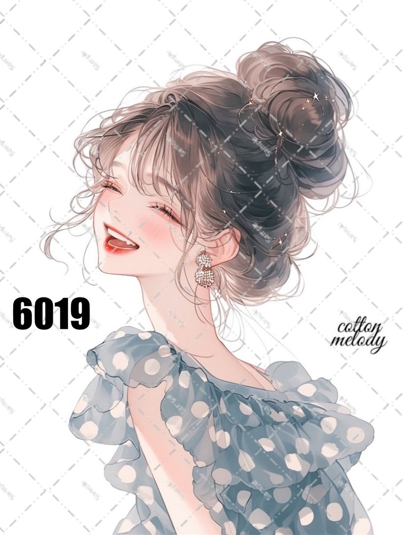 original sticker no.6019 人物ステッカー オリジナルステッカー 人物ステッカー 女の子ステッカー オリジナル人物ステッカー - 貼紙 - 紙 