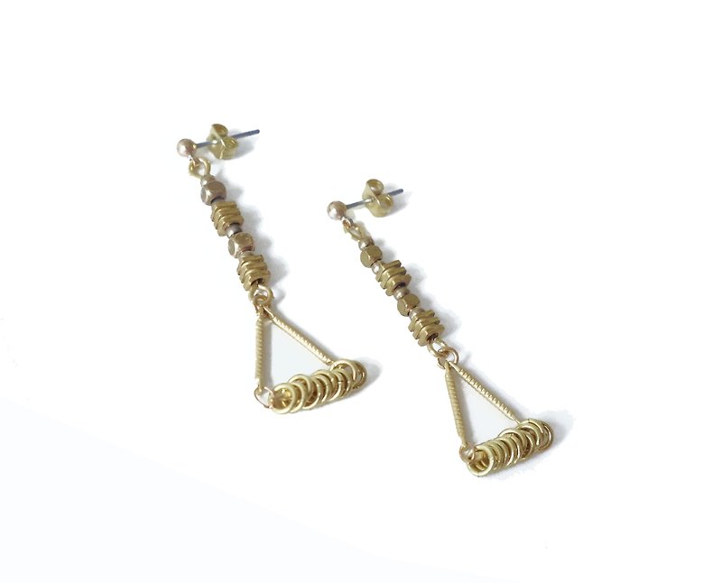 Flavor / Concentric - Bronze earrings - ต่างหู - ทองแดงทองเหลือง สีทอง