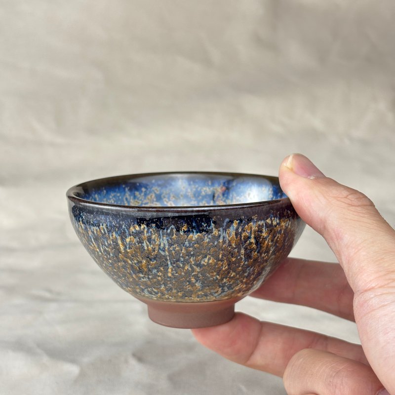 Beautifully Crafted Tenmoku Rabbit Hair Tea Cup, 75ml, Handmade in Taiwan - Teapots & Teacups - Pottery Multicolor