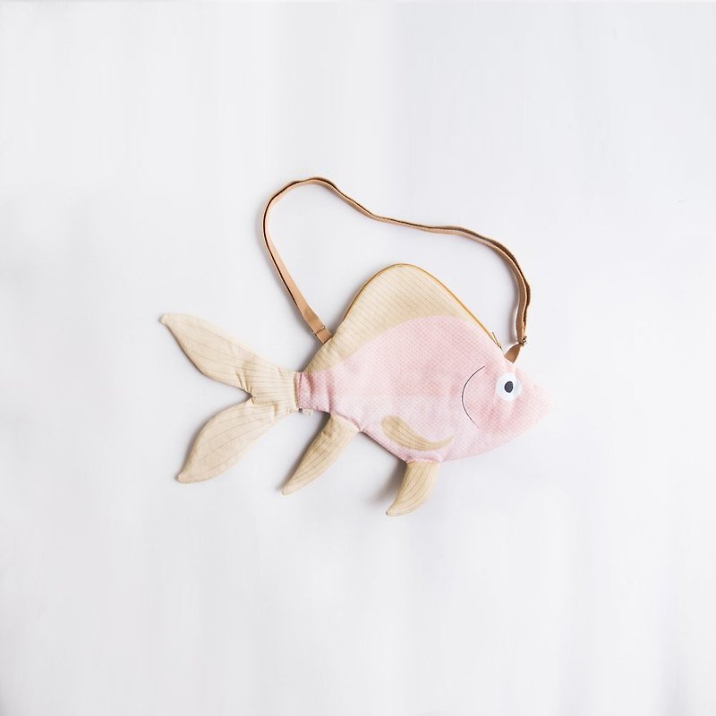 日本海ピンク金魚サイドバッグ|ドンフィッシャー - ショルダーバッグ - コットン・麻 ピンク