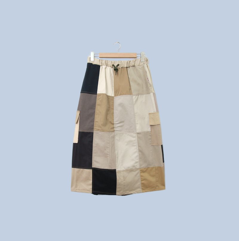 Back to Green- 再製拼接裙 25-35 腰可穿//S02 vintage skirt - 裙子/長裙 - 棉．麻 