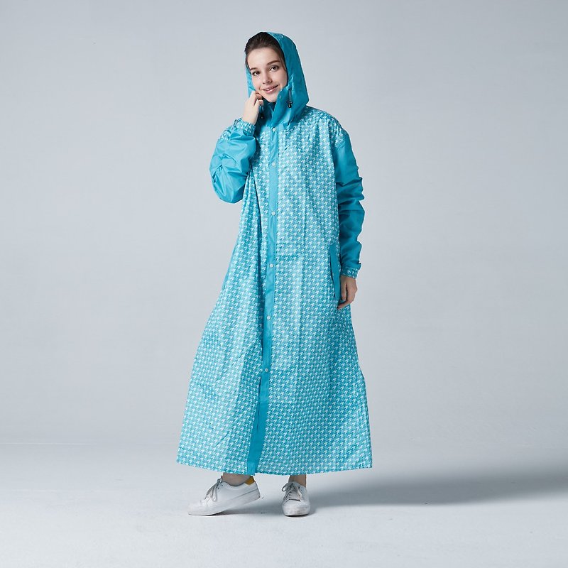 BAOGANI B06 Houndstooth Backpacker Raincoat (Blue) - Umbrellas & Rain Gear - Waterproof Material Blue