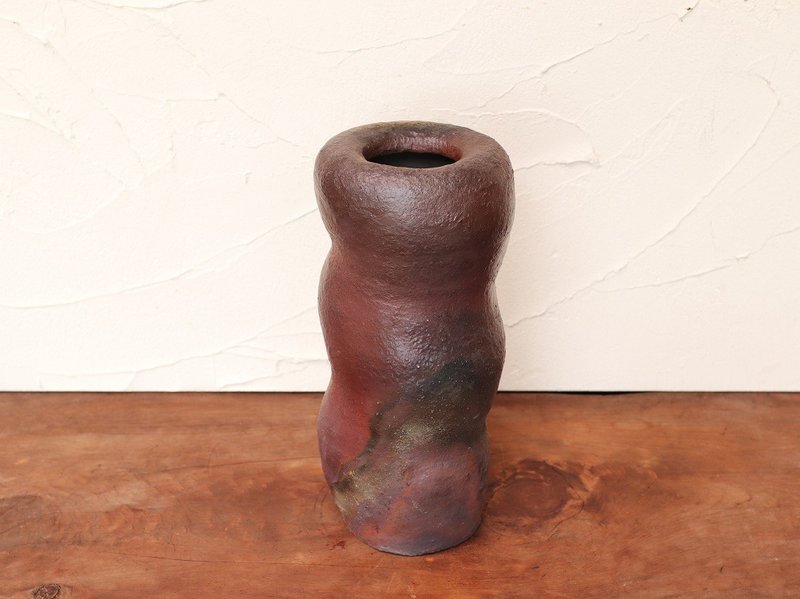 備前焼 花入・手びねり　h3-075 - 花瓶/花器 - 陶 咖啡色