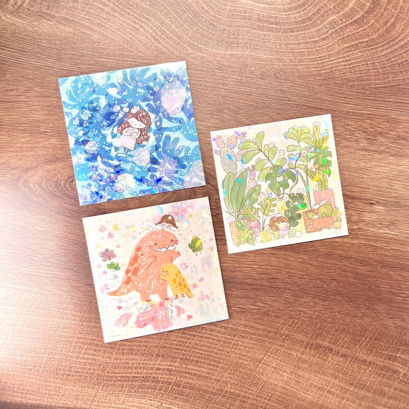 Suyu Illustration - Sparkling Square Cards / Double-Sided Postcards - การ์ด/โปสการ์ด - กระดาษ 