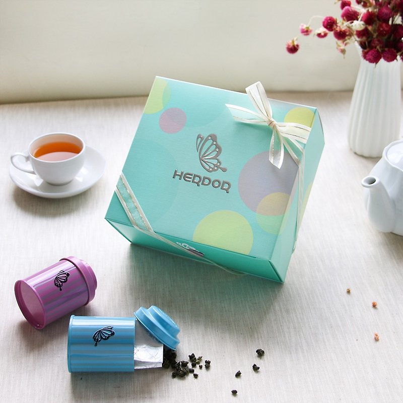 Capture the fashion gift box loose tea double cans [HERDOR flower tea gift box] - ชา - กระดาษ สึชมพู